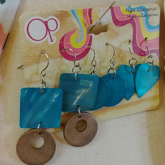 NWT OP Earrings and Trio of Anklets Set - Picture 2 of 7
